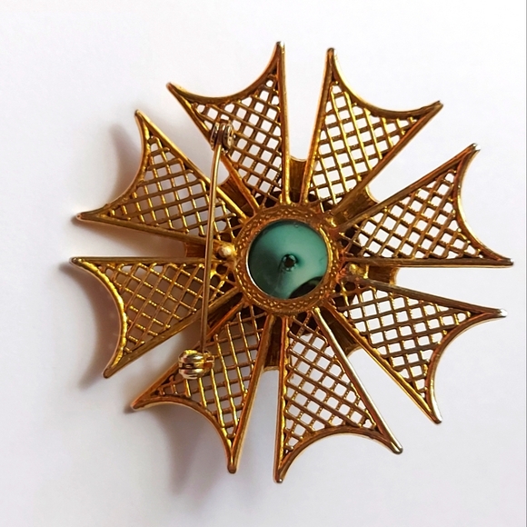 Heraldic Pointed Maltese Cross, Vintage Rare Brooch - Picture 2 of 3